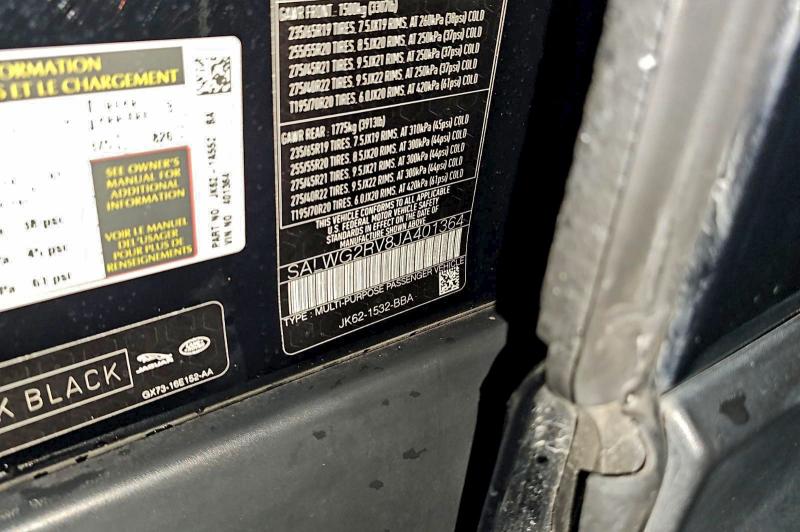 2018 LAND ROVER RANGE ROVE #3310309982