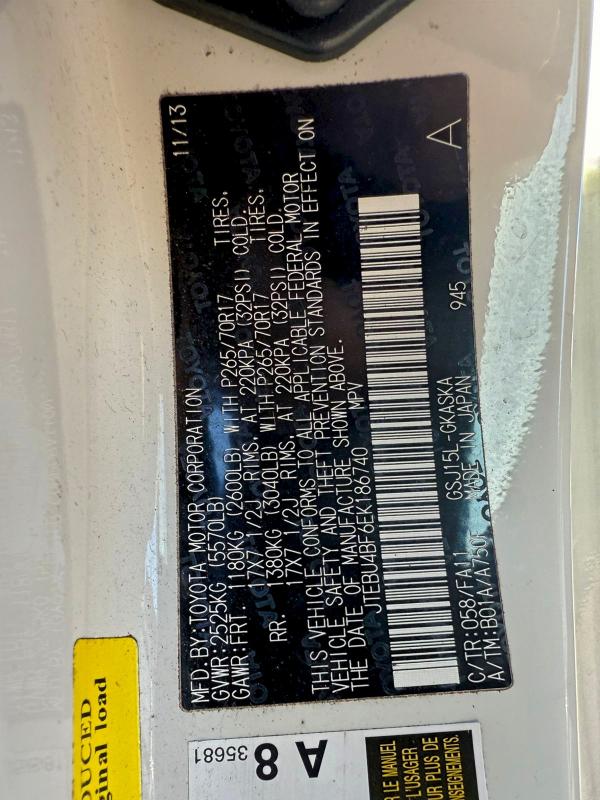 2014 TOYOTA FJ CRUISER #3304539449