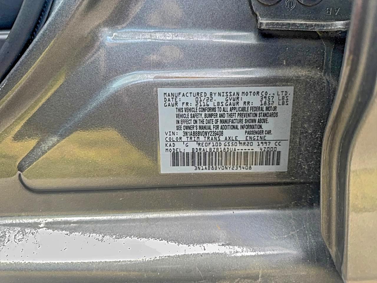 Lot #3301593644 2022 NISSAN SENTRA S