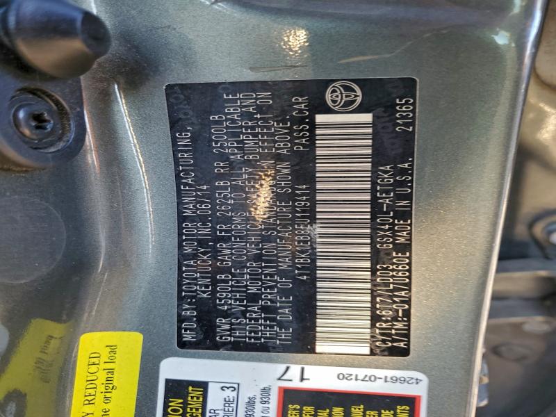 2014 TOYOTA AVALON BAS #3303705025