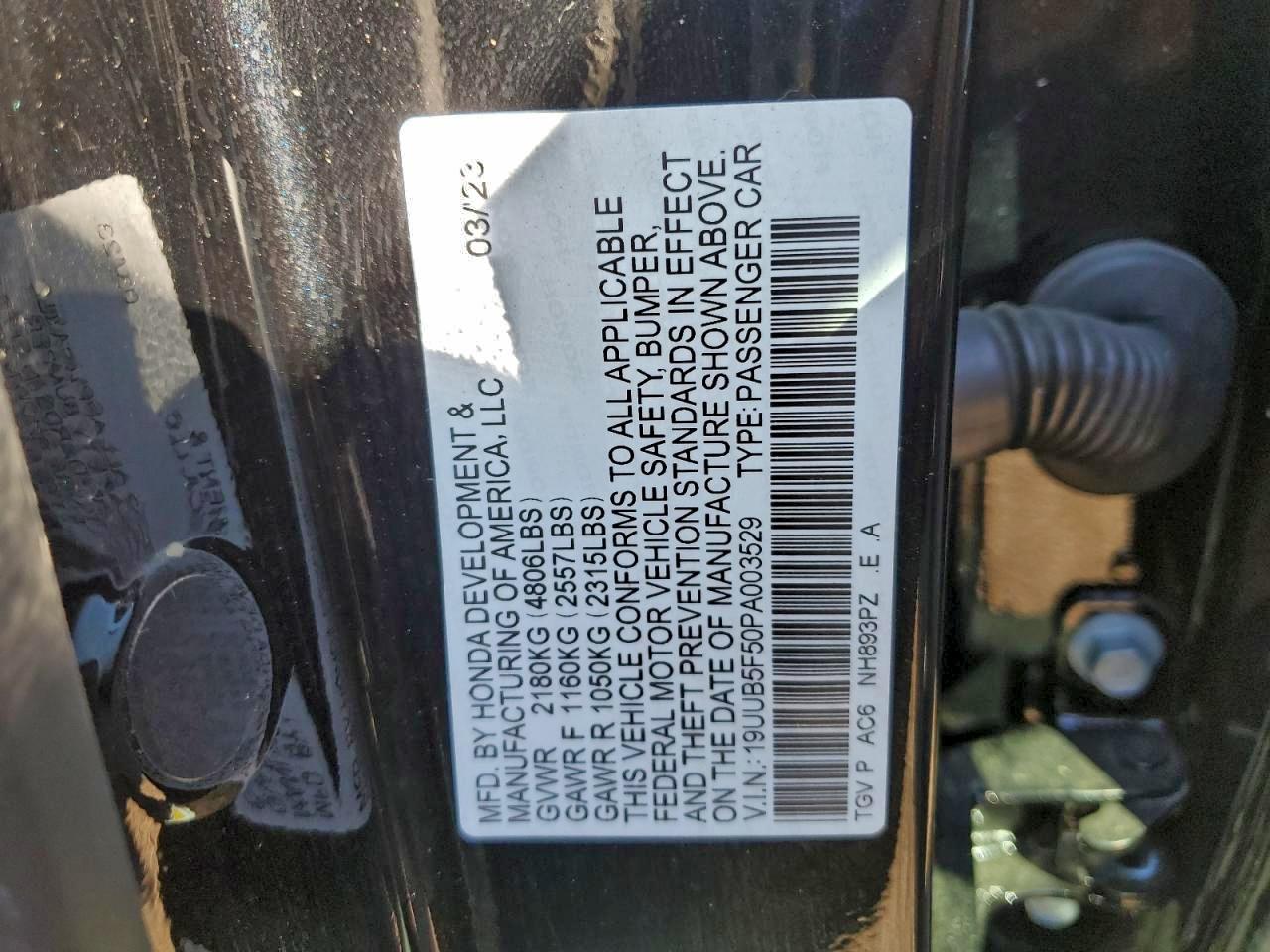 Lot #3304516507 2023 ACURA TLX TECH A