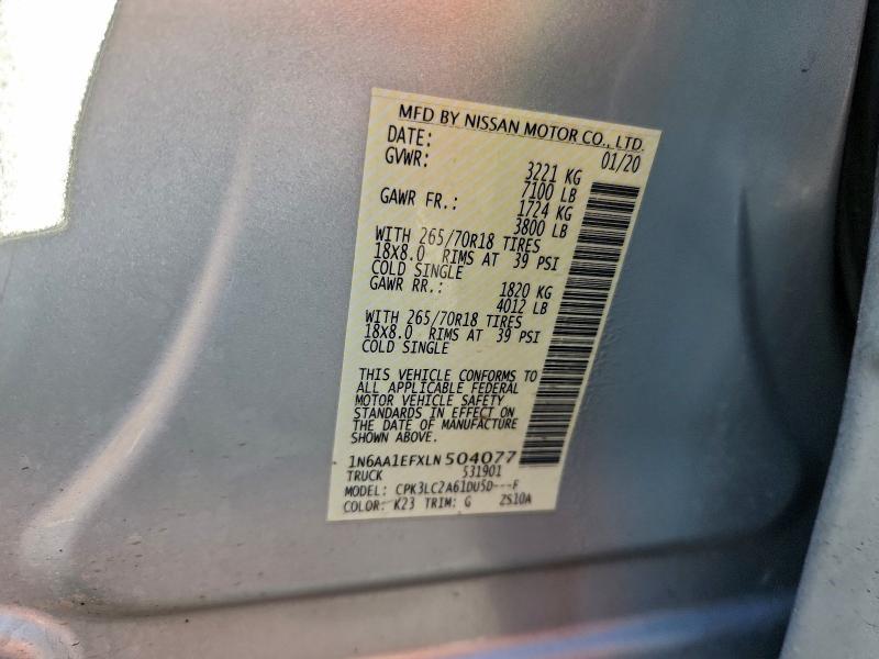 2020 NISSAN TITAN SV #3319093270