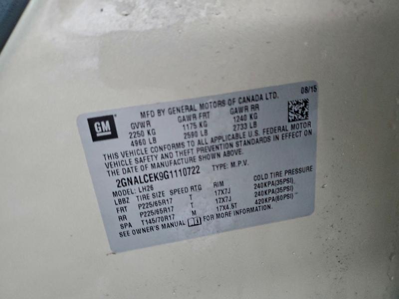 2016 CHEVROLET EQUINOX LT #3316745422