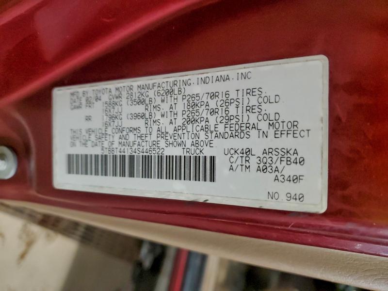 2004 TOYOTA TUNDRA ACC #3309630054