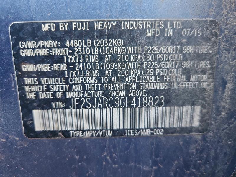 2016 SUBARU FORESTER 2 #3301970480