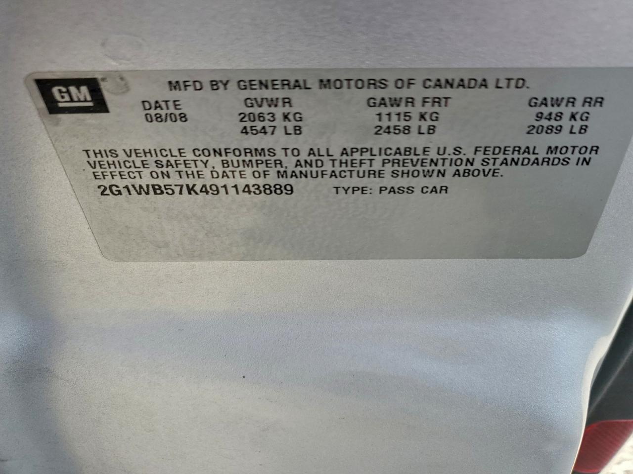 Lot #3312744112 2009 CHEVROLET IMPALA LS