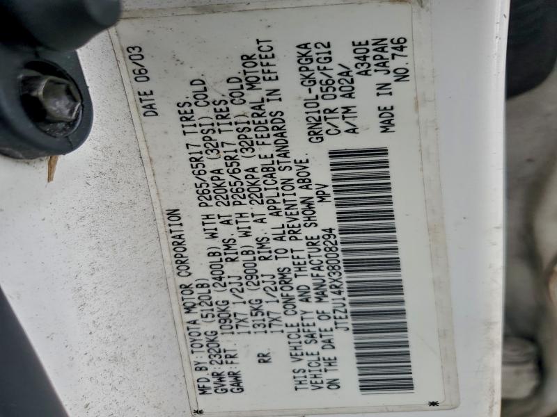 2003 TOYOTA 4RUNNER SR #3303611934