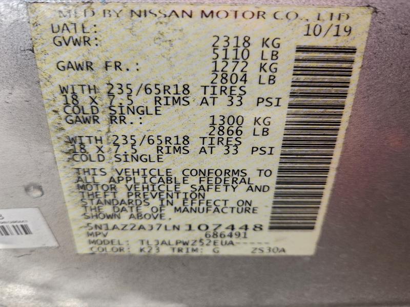 2020 NISSAN MURANO S #3310419957