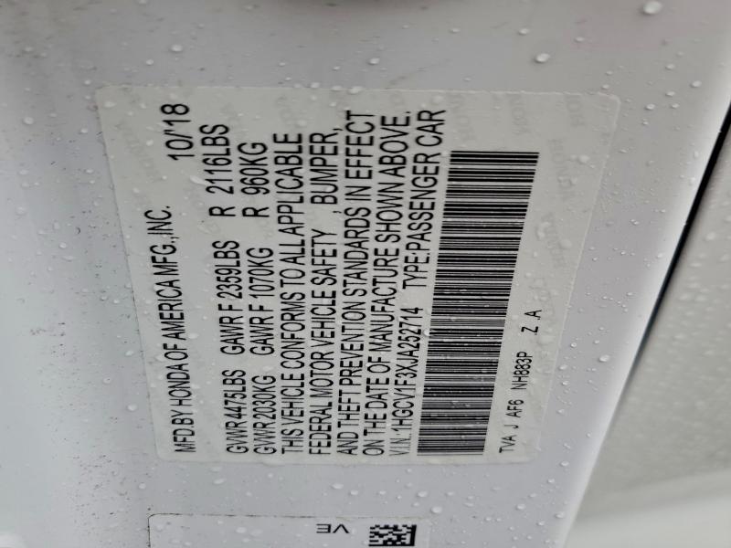 2018 HONDA ACCORD SPO #3305493141