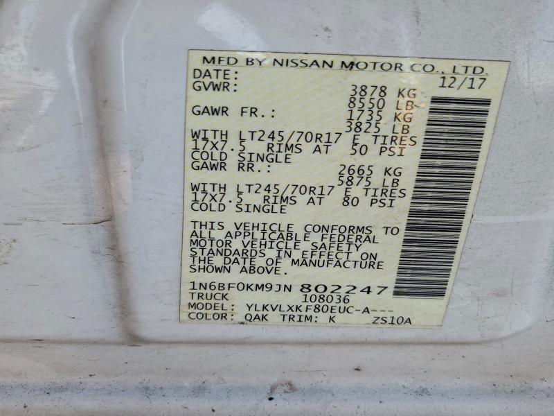 2018 NISSAN NV 1500 S #3317755098