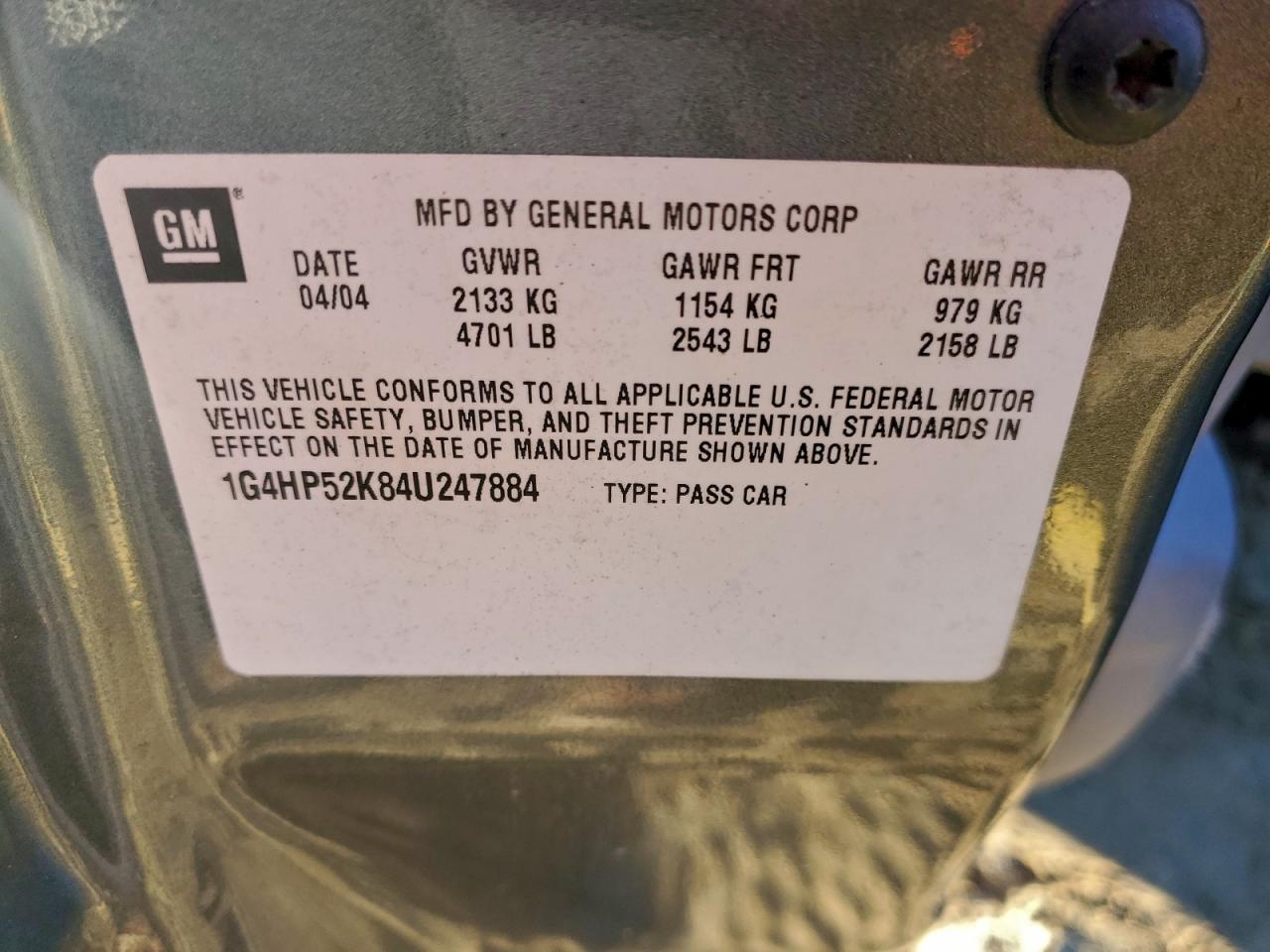 Lot #3301815395 2004 BUICK LESABRE CU