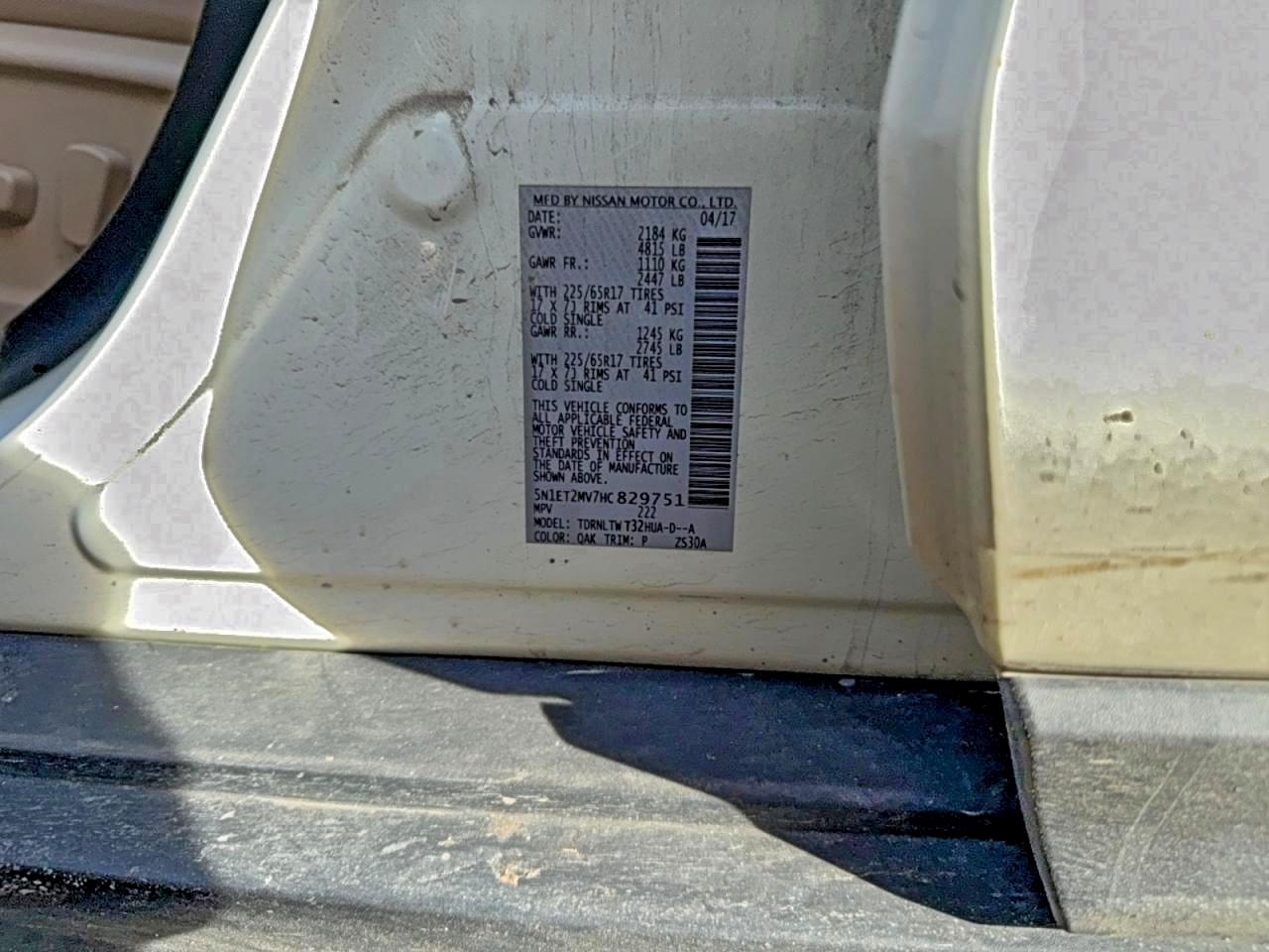 Lot #3309638061 2017 NISSAN ROGUE SV H