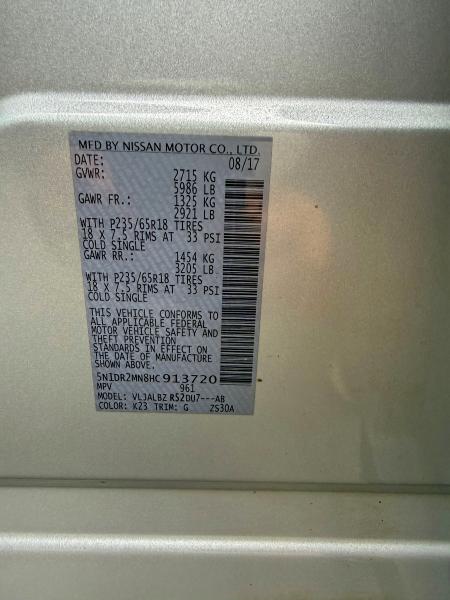 2017 NISSAN PATHFINDER #3304510449