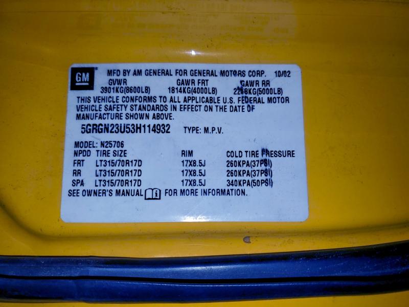 2003 HUMMER H2 #3305340311