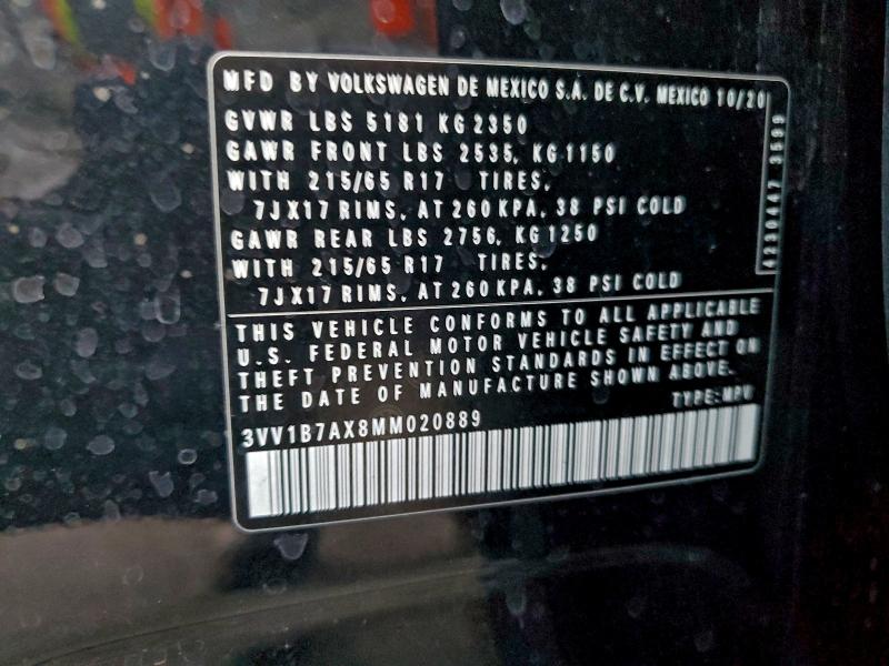 2021 VOLKSWAGEN TIGUAN S #3316790408