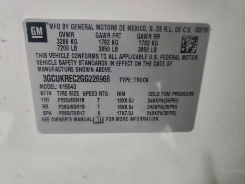 2016 CHEVROLET SILVERADO #3302723008