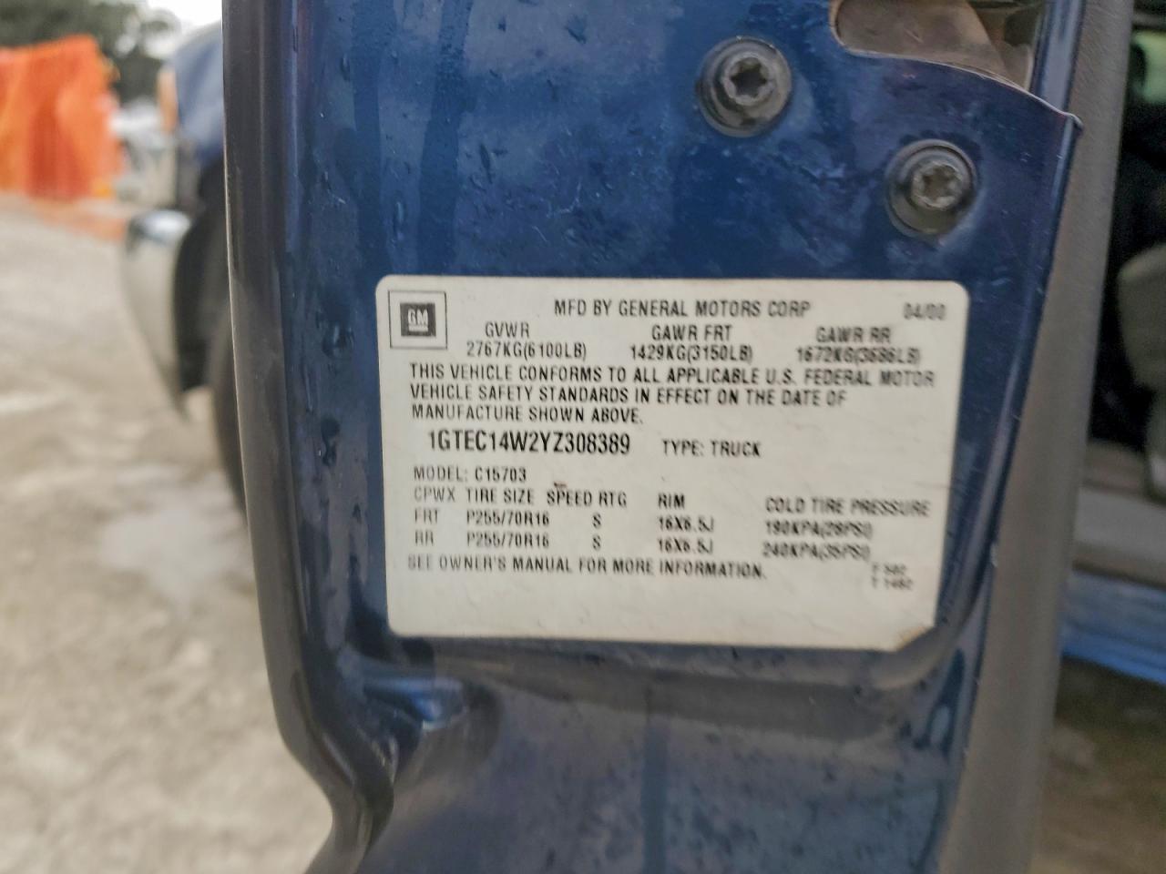 Lot #3302855953 2000 GMC NEW SIERRA