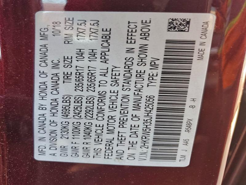 2018 HONDA CR-V LX #3302932614