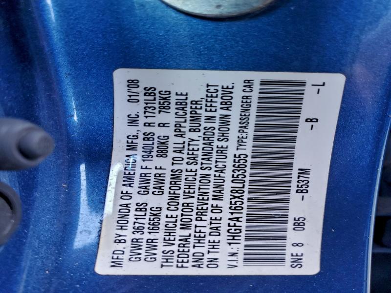 2008 HONDA CIVIC LX #3318978928