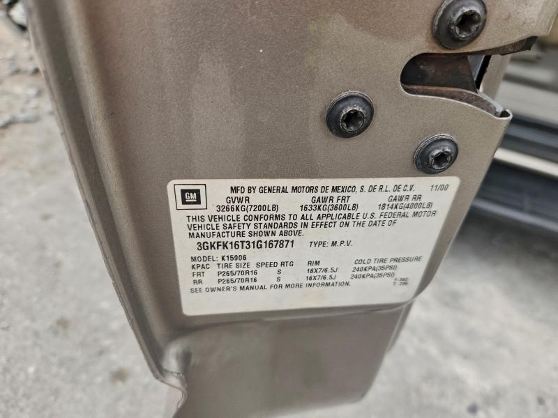 2001 GMC YUKON XL K #3302879963