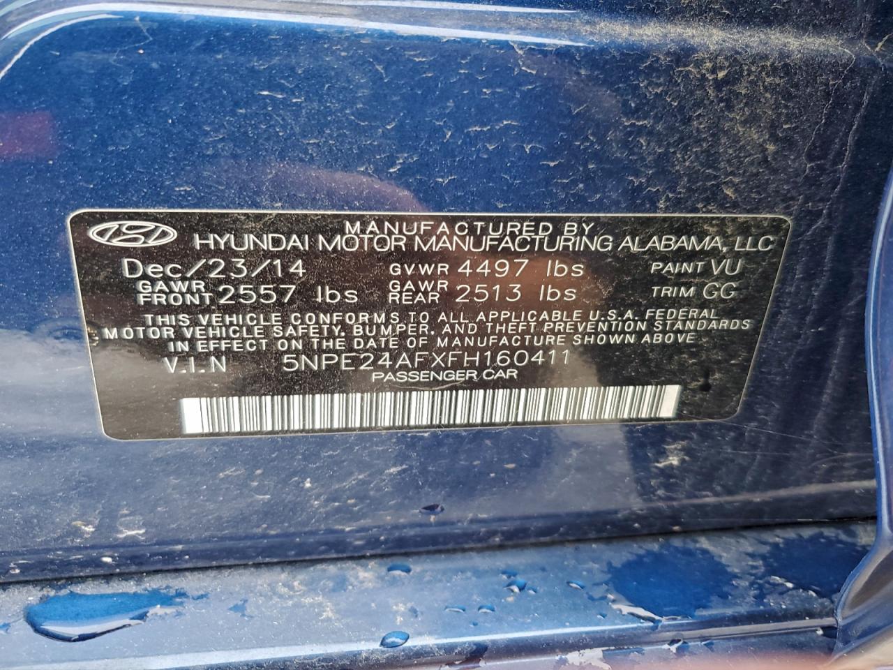 Lot #3302694017 2015 HYUNDAI SONATA SE