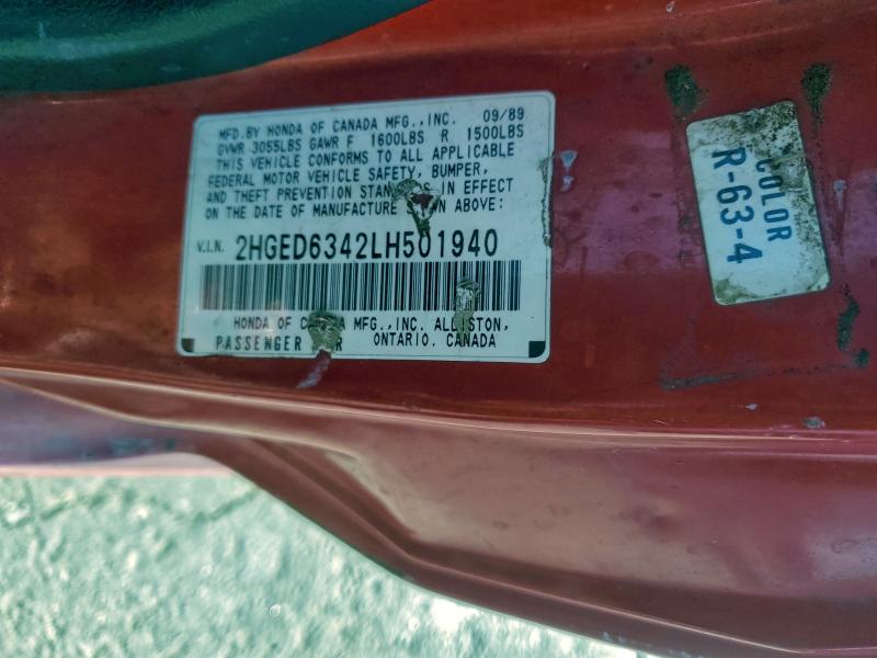 1990 HONDA CIVIC #3301988419