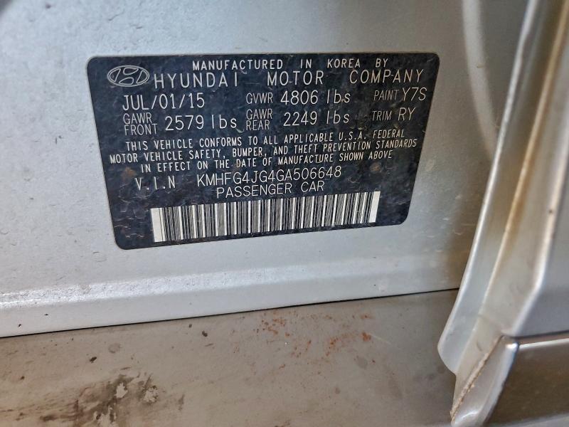 2016 HYUNDAI AZERA #3310664733