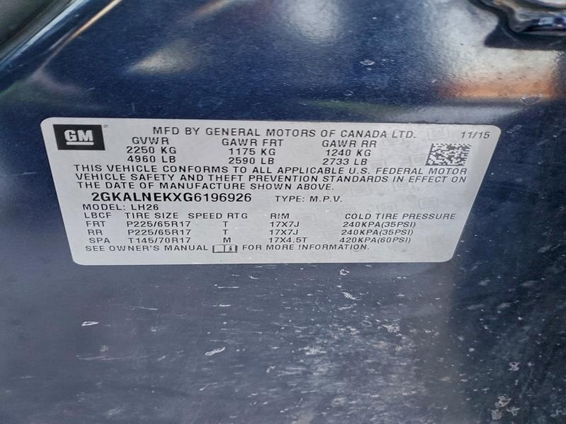 2016 GMC TERRAIN SL #3302884916