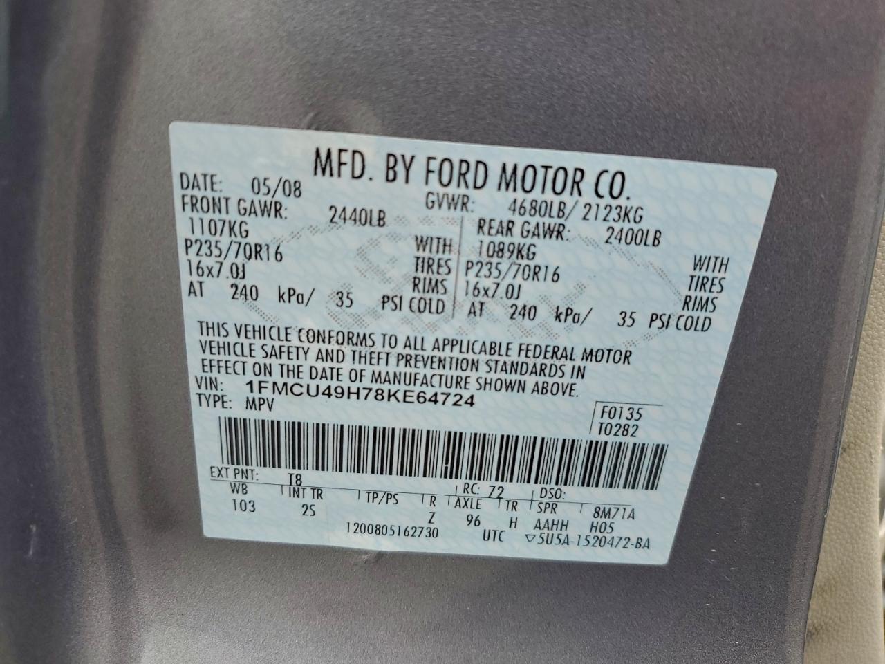 Lot #3311763338 2008 FORD ESCAPE HEV