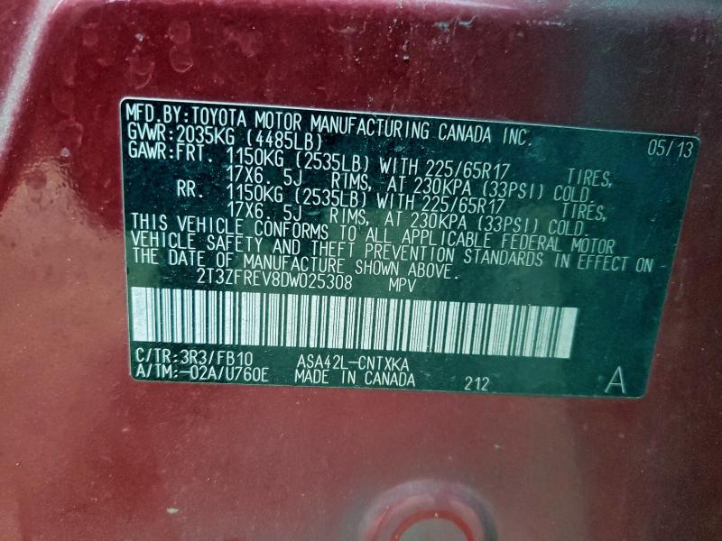 2013 TOYOTA RAV4 LE #3305510099