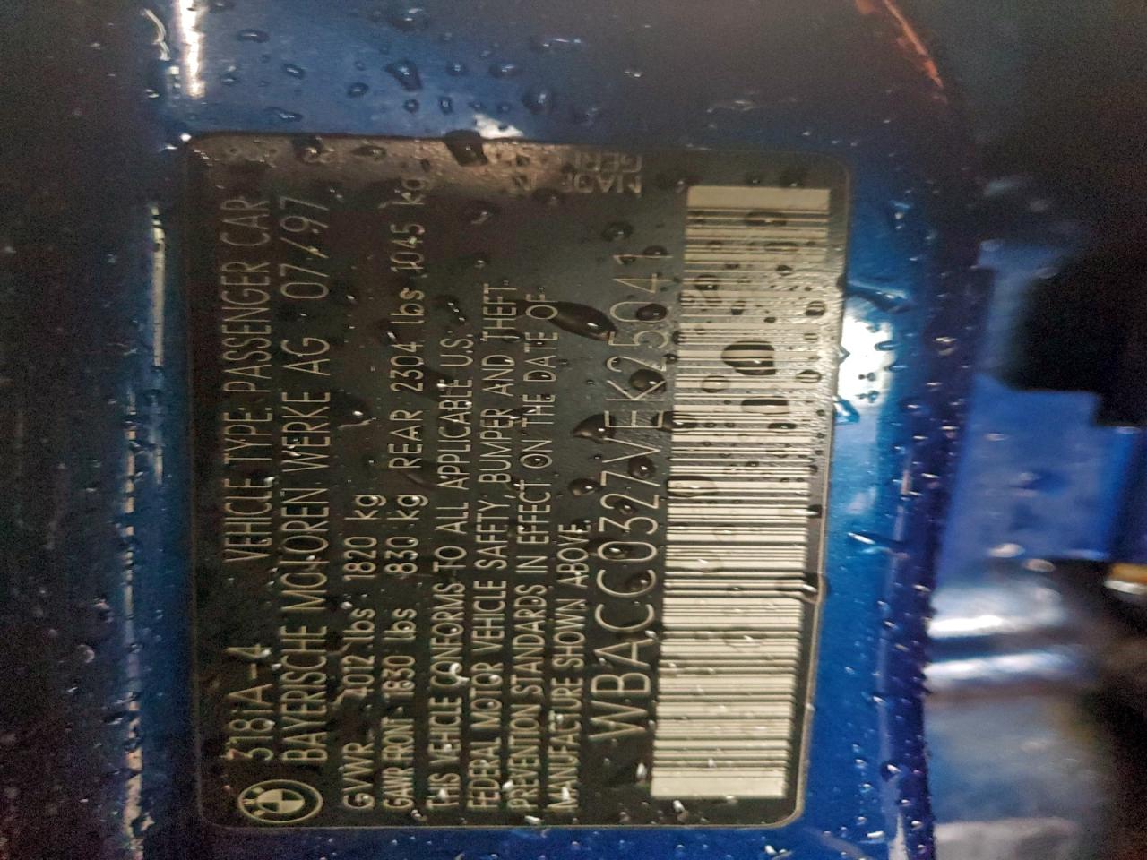 Lot #3311676237 1997 BMW 318 I AUTO