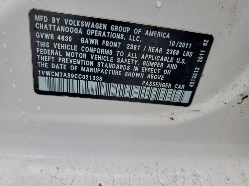 2012 VOLKSWAGEN PASSAT SEL #3303743446
