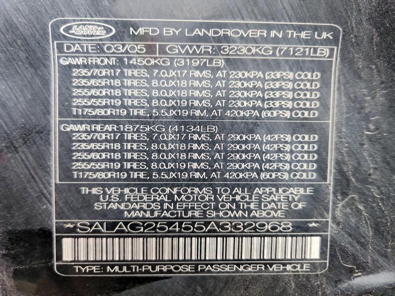 2005 LAND ROVER LR3 HSE #3312534612