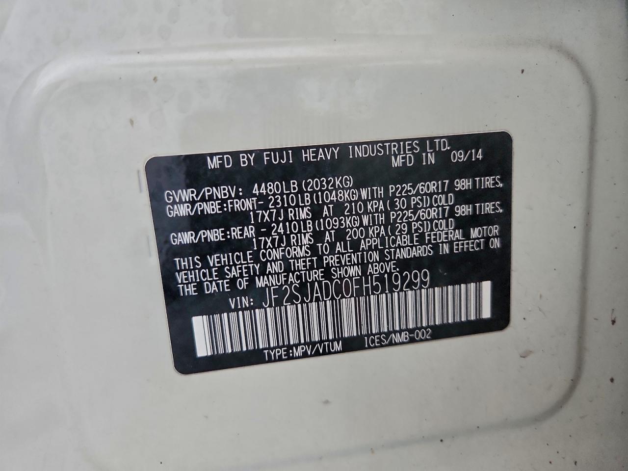 SUBARU FORESTER 2.5I PREMIUM