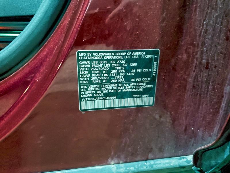 2021 VOLKSWAGEN ATLAS SEL #3310350990