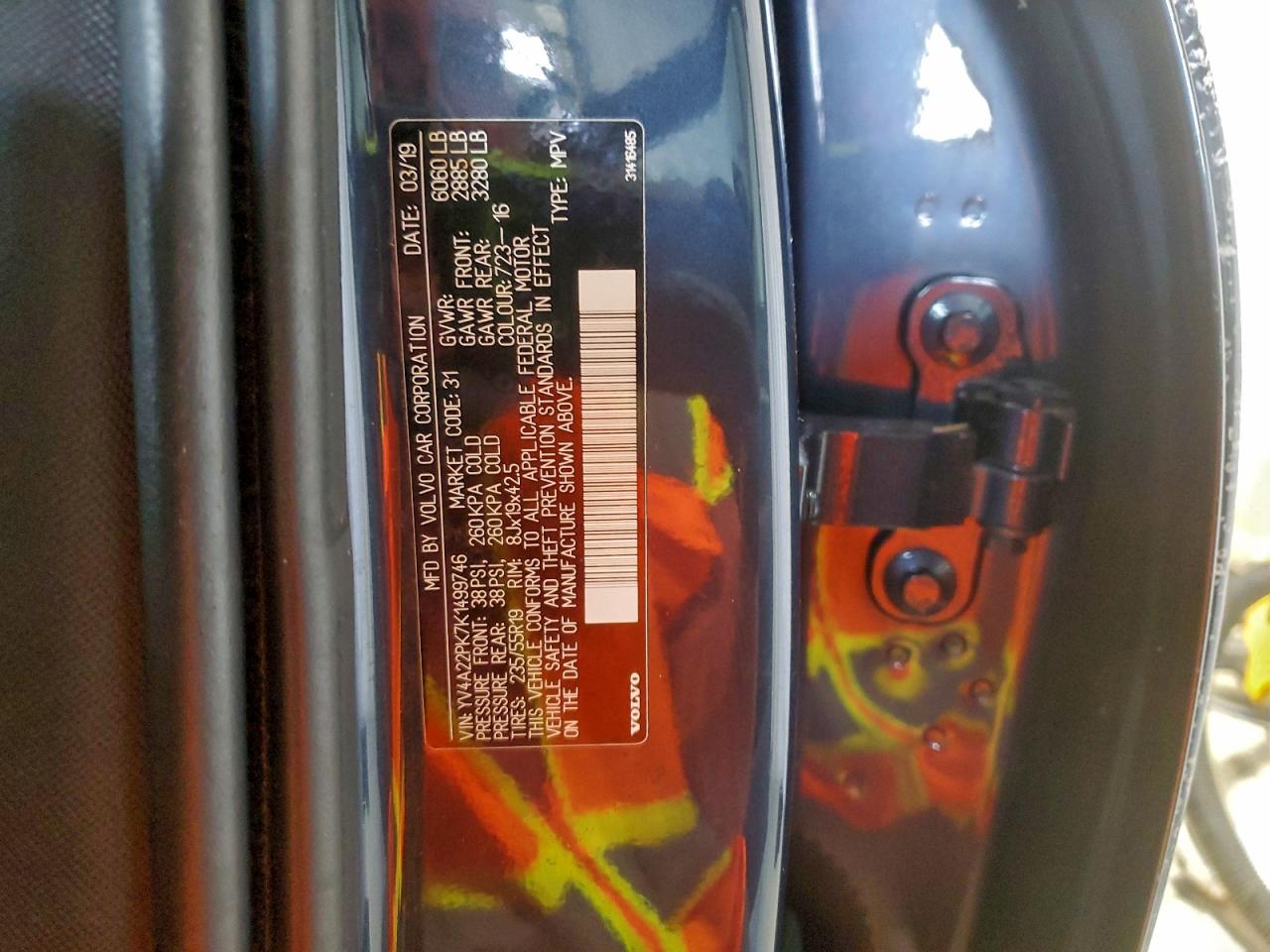 Lot #3316836682 2019 VOLVO XC90 T6 MO