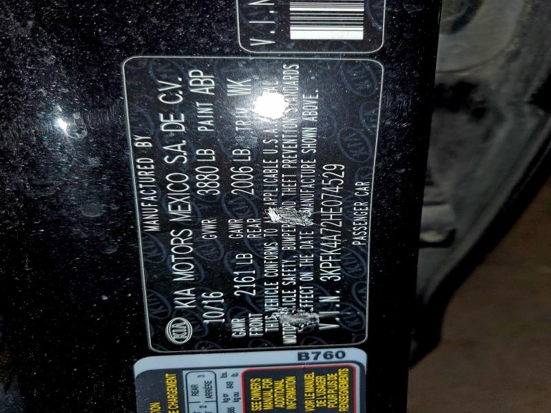 2017 KIA FORTE LX #3309443965