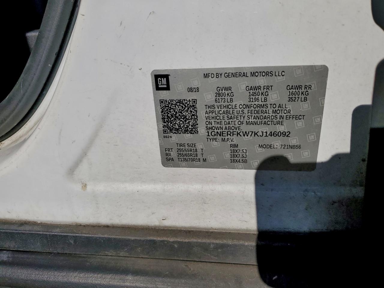 Lot #3311557298 2019 CHEVROLET TRAVERSE L