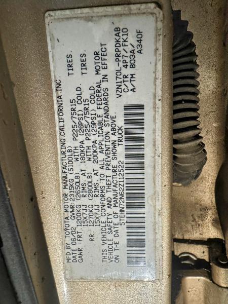 2002 TOYOTA TACOMA DOU #3303724430