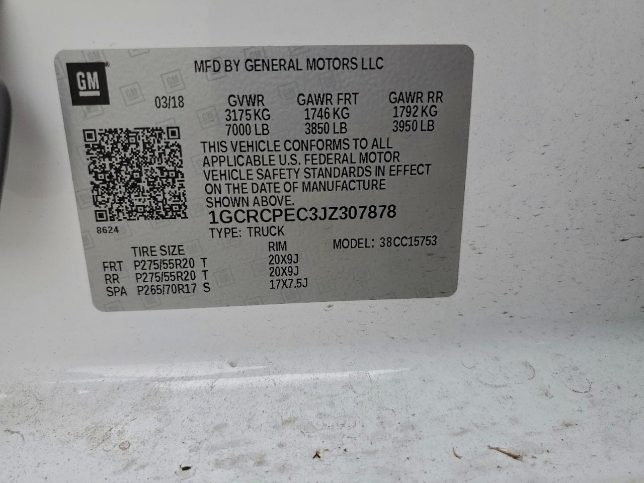 Lot #3317025092 2018 CHEVROLET SILVERADO