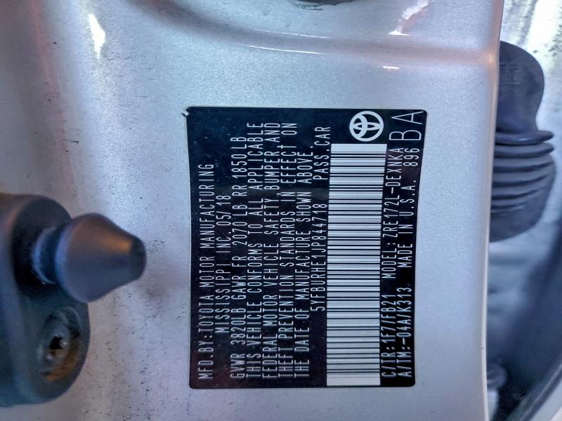 2018 TOYOTA COROLLA L #3316160219