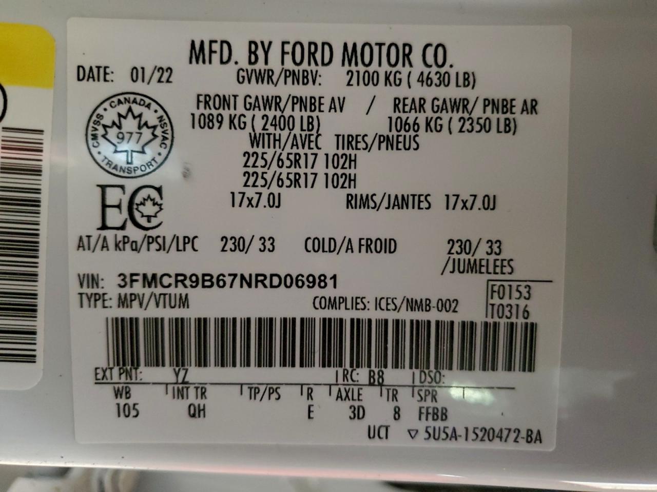 FORD BRONCO SPORT BIG BEND