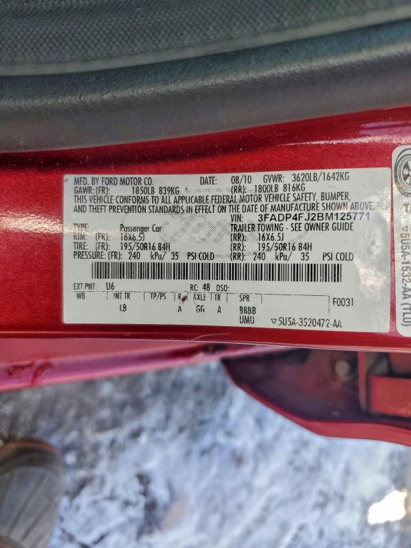 2011 FORD FIESTA SES #3304671907