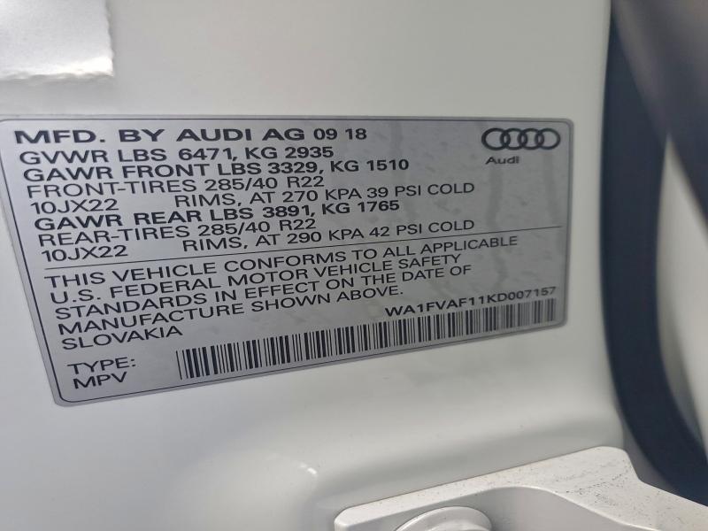 2019 AUDI Q8 PRESTIG #3304086505
