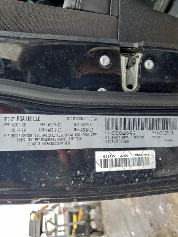 2020 DODGE CHARGER SX #3317735117