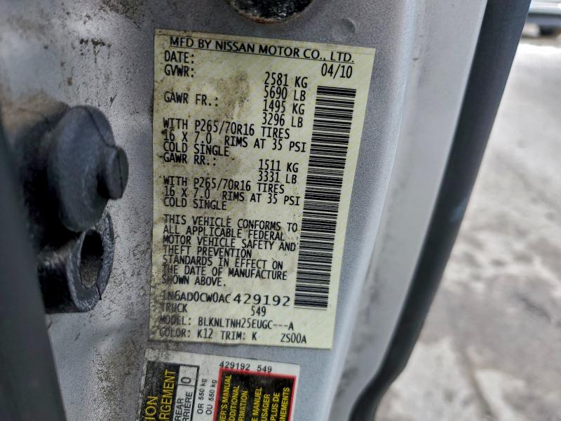 2010 NISSAN FRONTIER K #3305304301