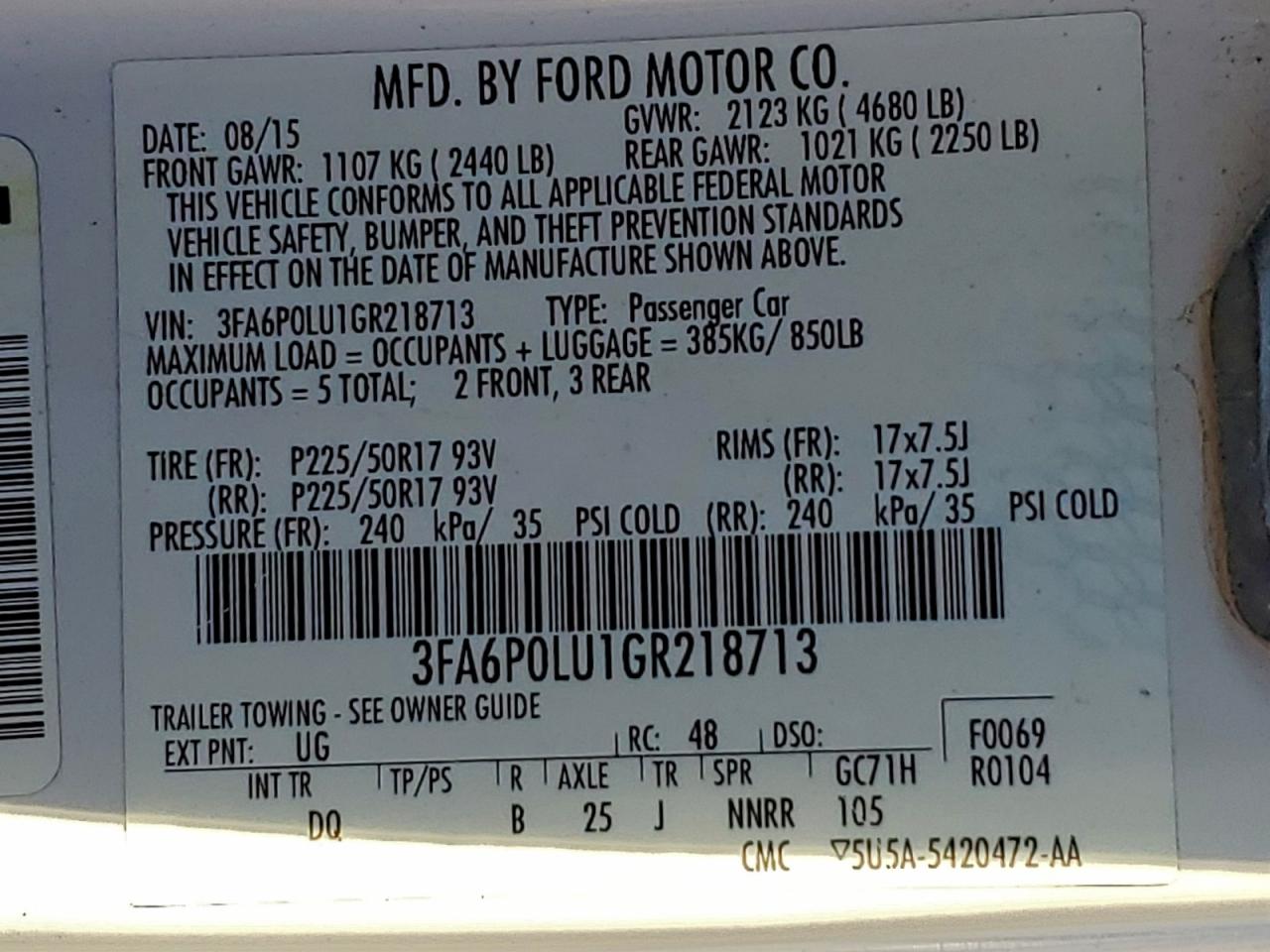 FORD FUSION SE HYBRID