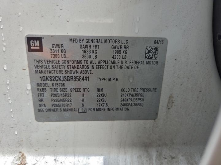 2016 GMC YUKON DENA #3312411617