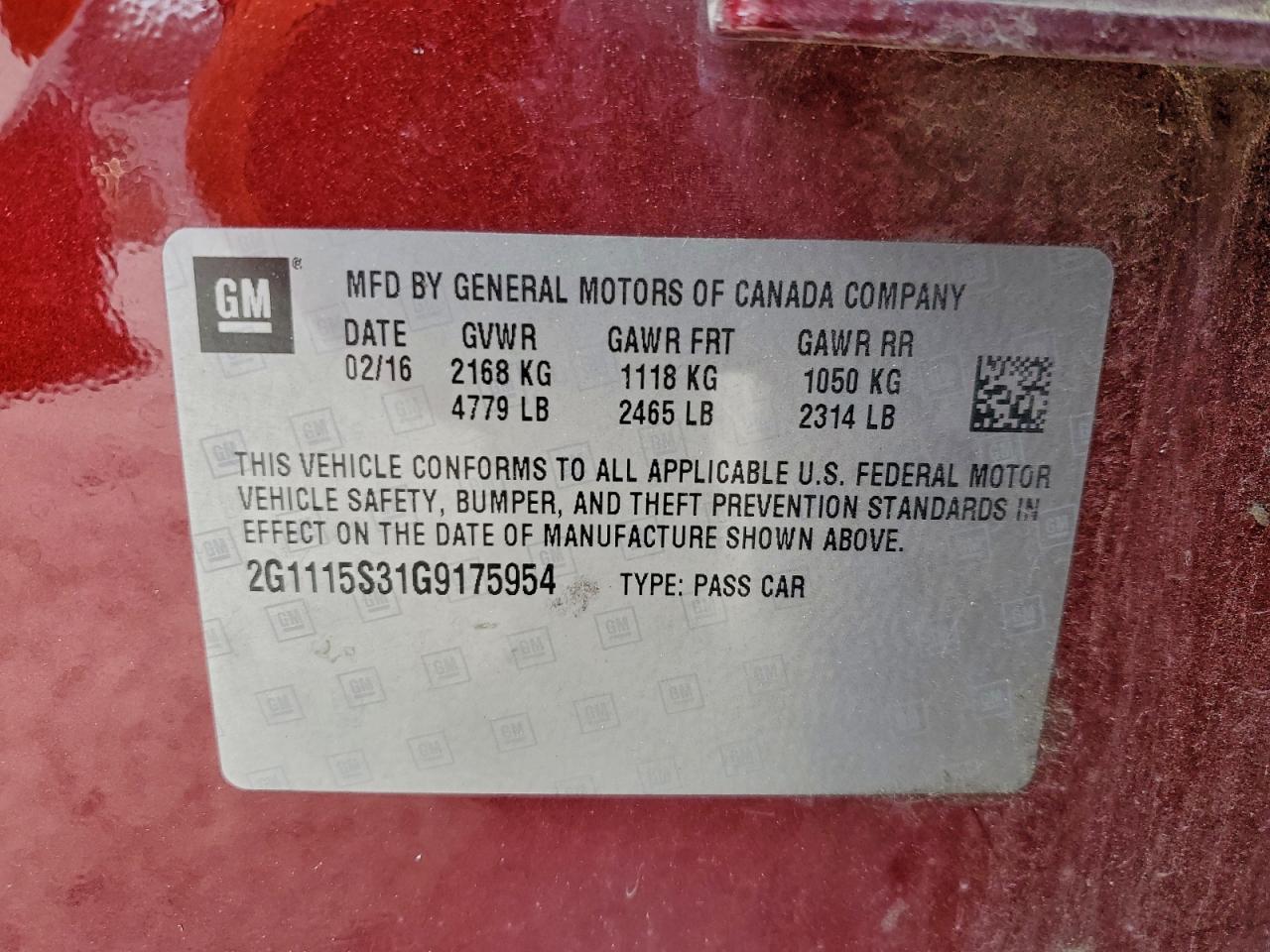 Lot #3311464257 2016 CHEVROLET IMPALA LT