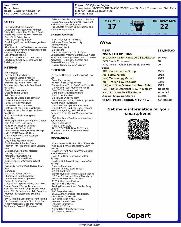 Lot #3316738450 2020 JEEP GLADIATOR